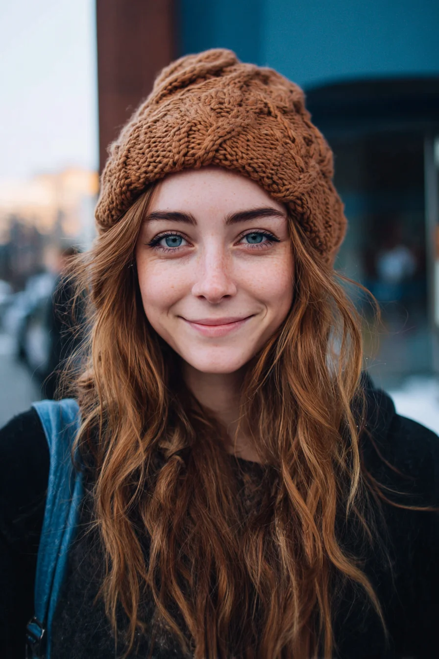 Beanie-Friendly Long Loose Waves — Natural Textured Beachy Hair