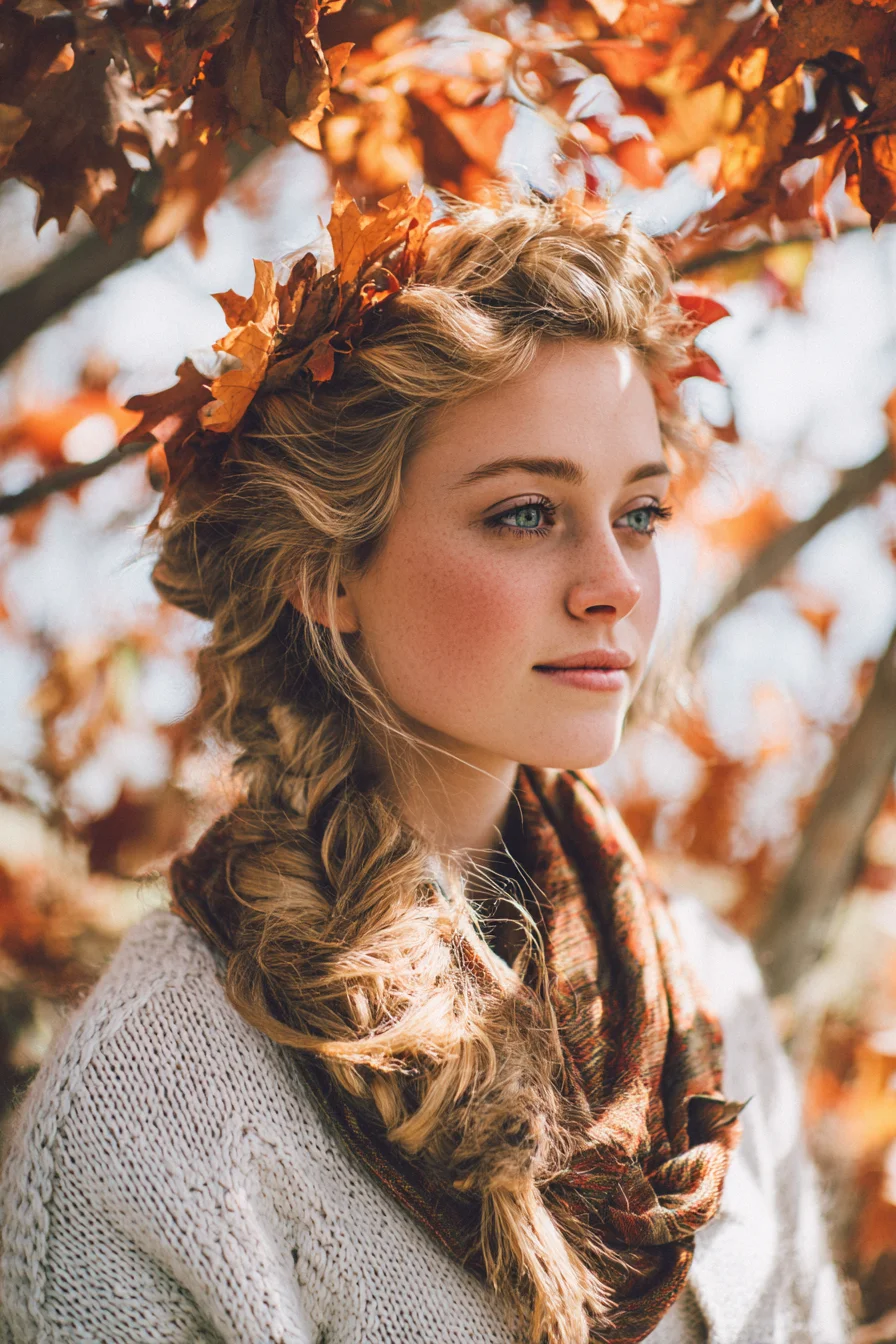 Bohemian Loose Side Fishtail Braid with Crown Volume