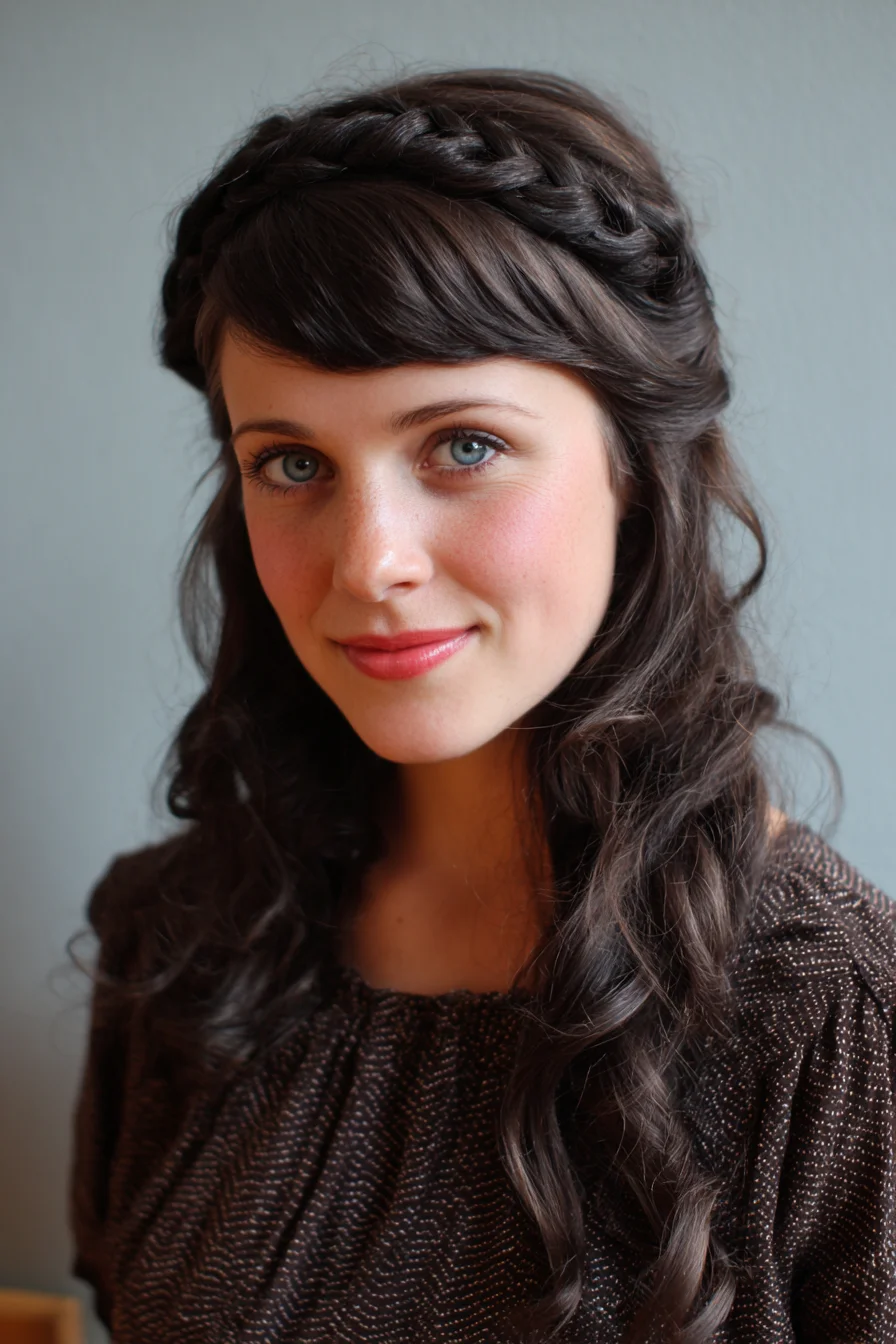 Braided Crown with Soft Waves — Long Wavy Hair Styling