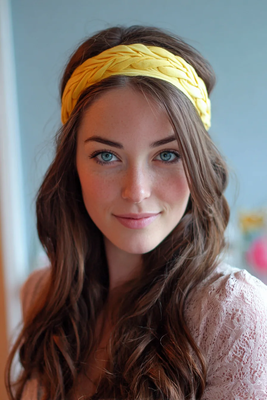 Braided Fabric Headband with Loose Beachy Waves