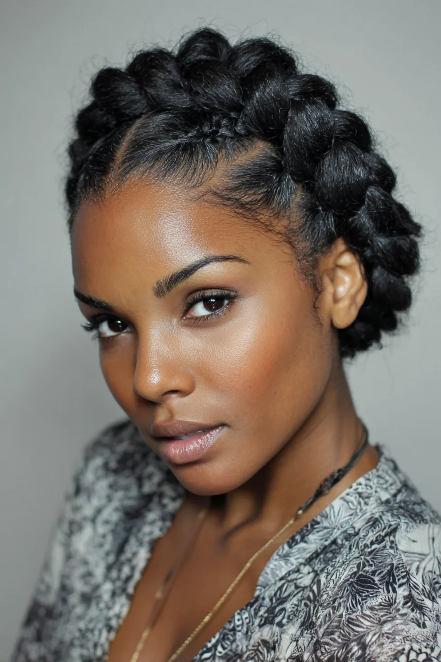 Chunky Halo (Dutch) Crown Braids — Ideal for Natural Curly & Coily Hair