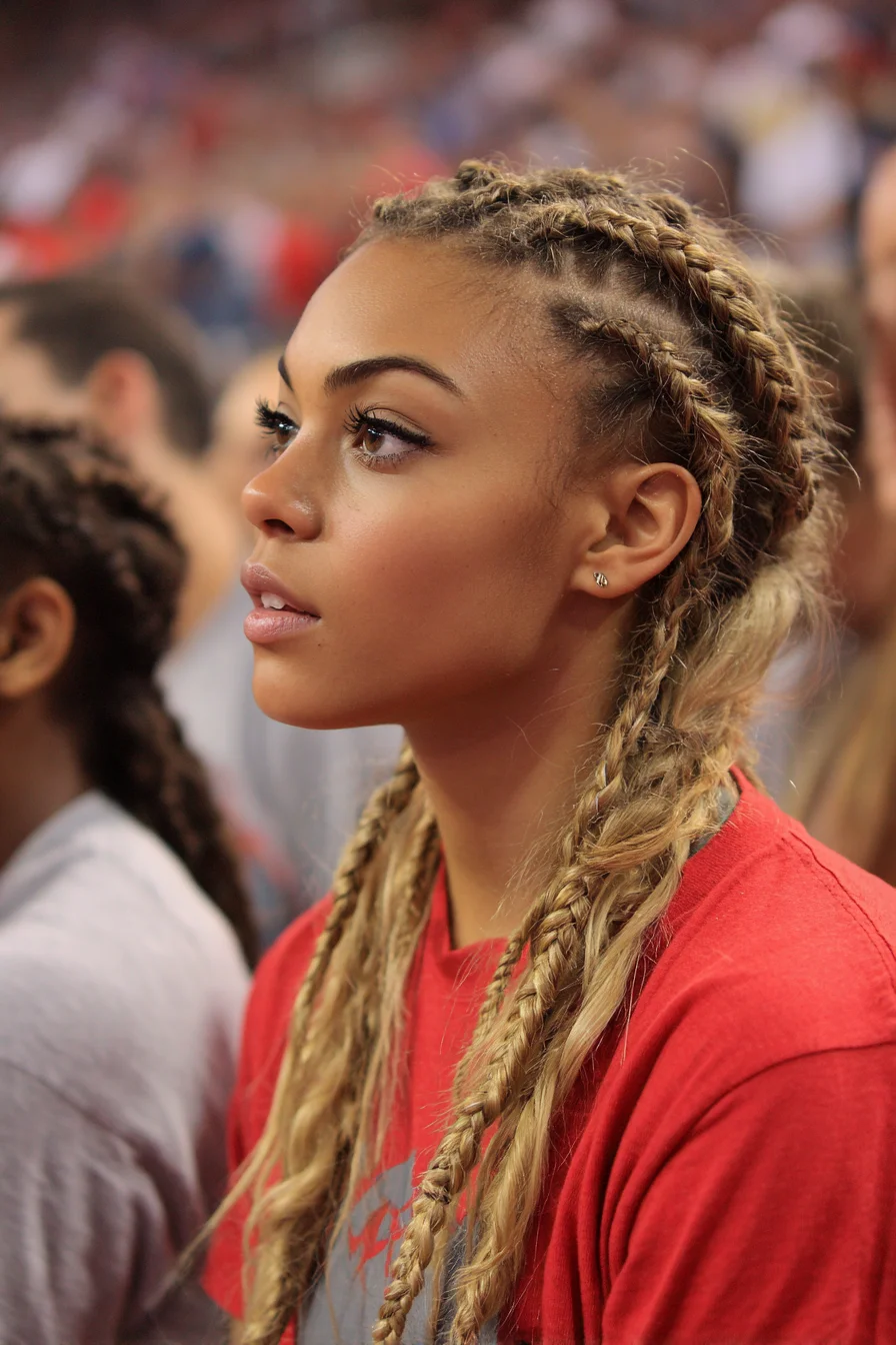 Cornrow-to-Box Braids with Mixed-Texture Ends