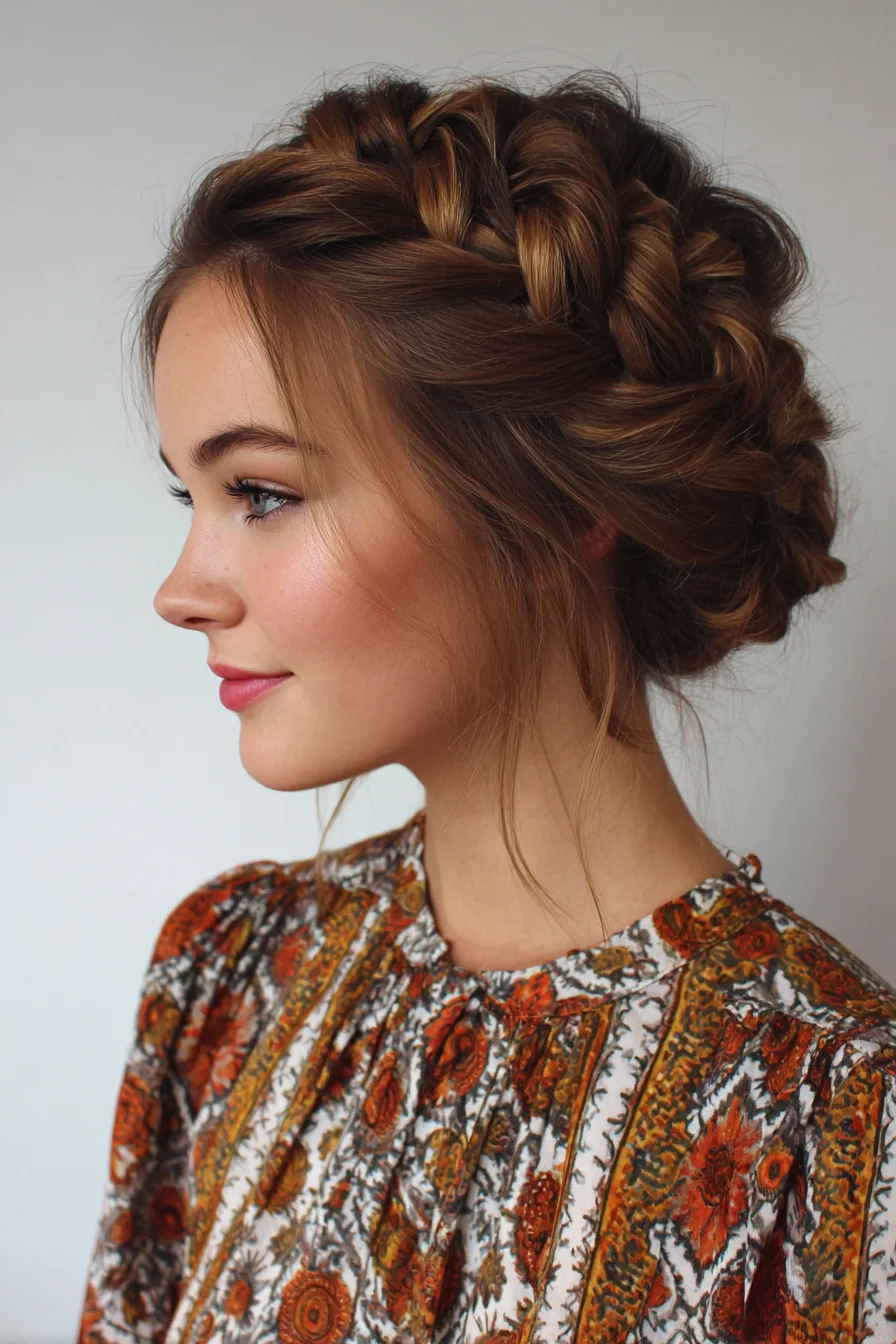 Crown Dutch Braid Updo — Loose Halo Braid for Medium to Long Hair