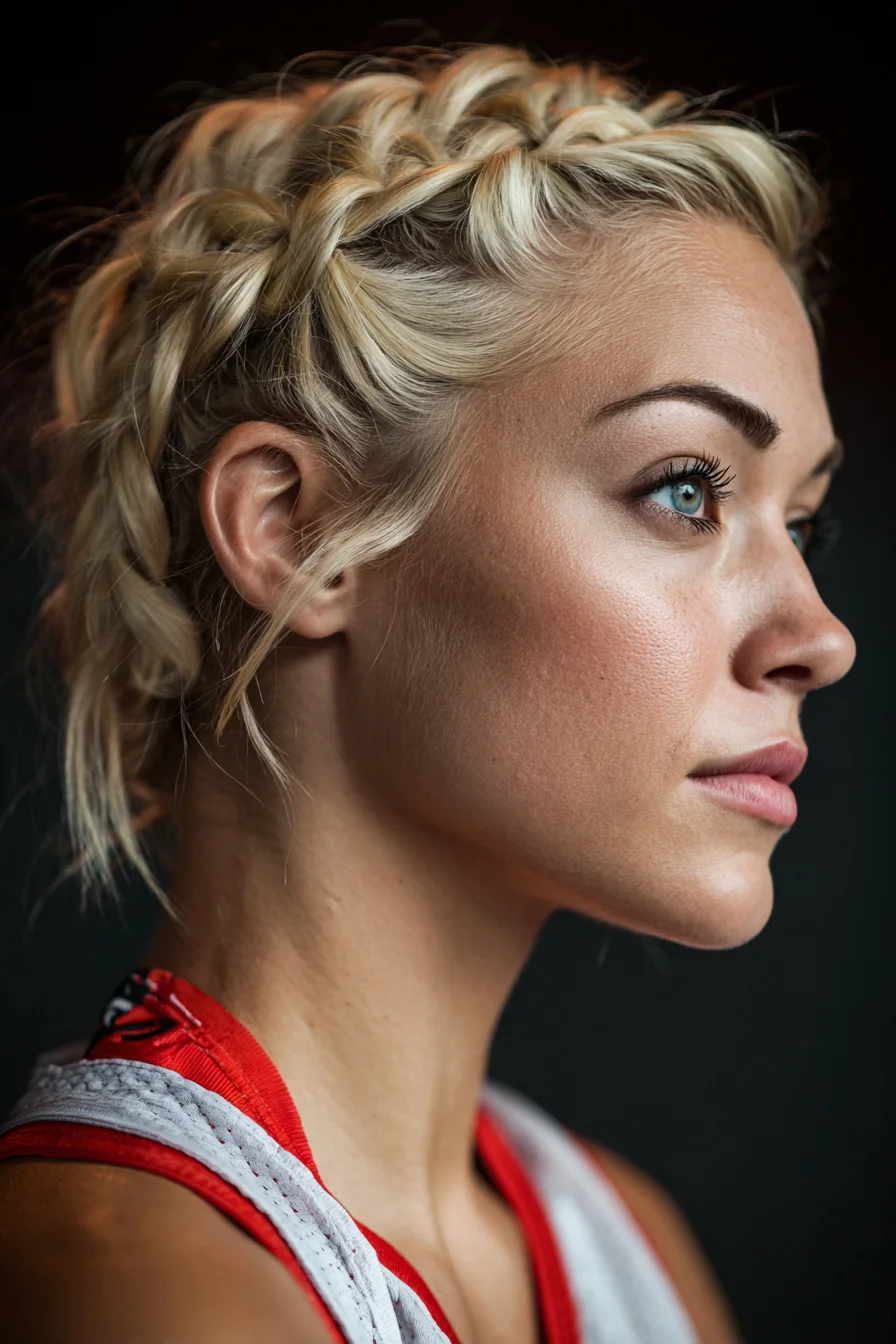 Crown Dutch Braids with Tousled Face‑Framing Pieces