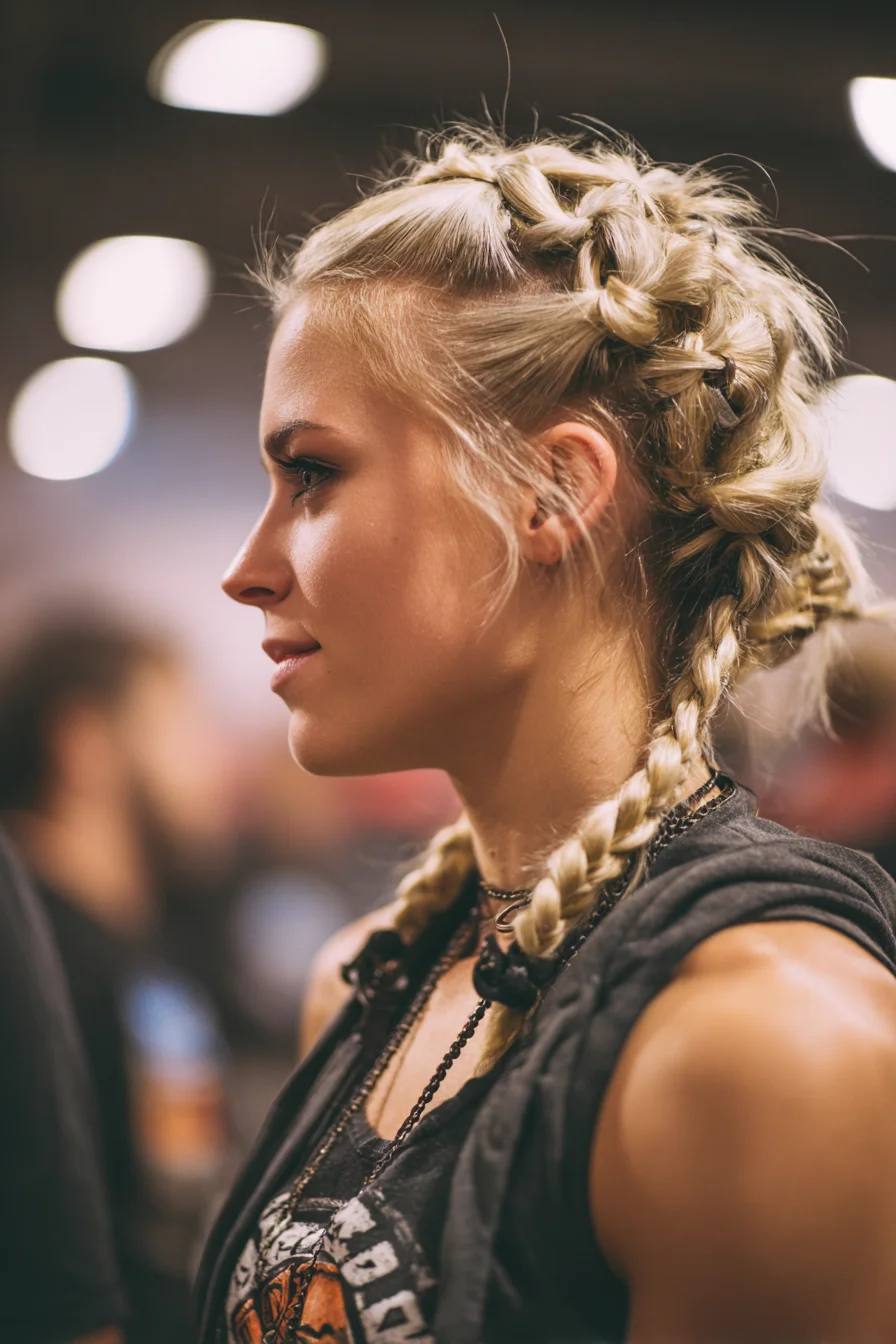 Double Dutch (Boxer) Braids for Medium–Long Hair — Textured Platinum Style