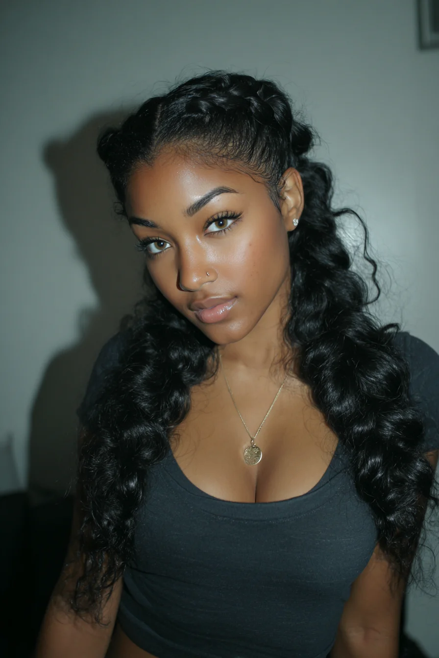 Double Dutch (Boxer) Braids into Loose Wavy Extensions — Sleek Natural Finish