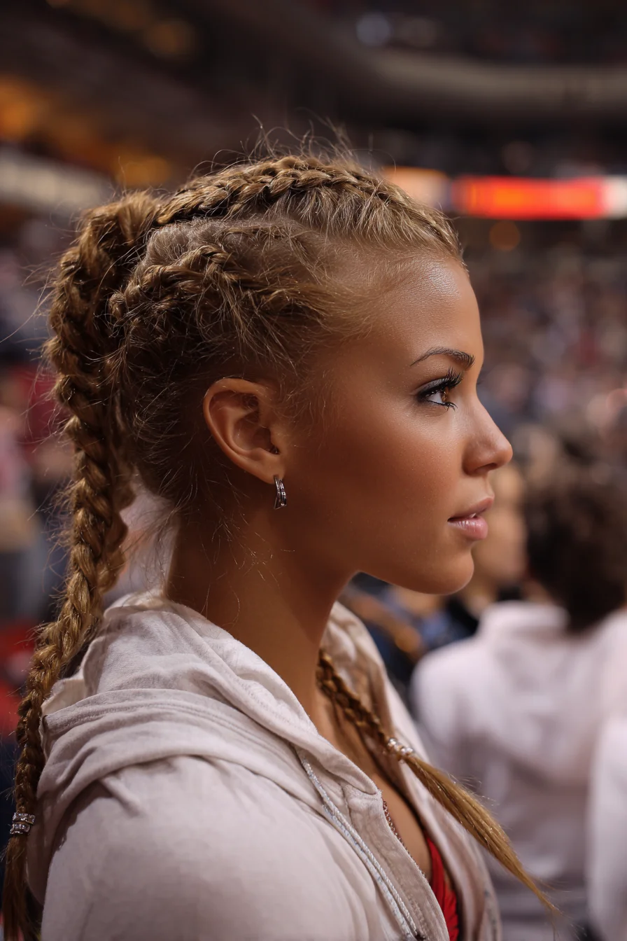 Double Dutch Boxer Braids with Micro Cornrow Accents
