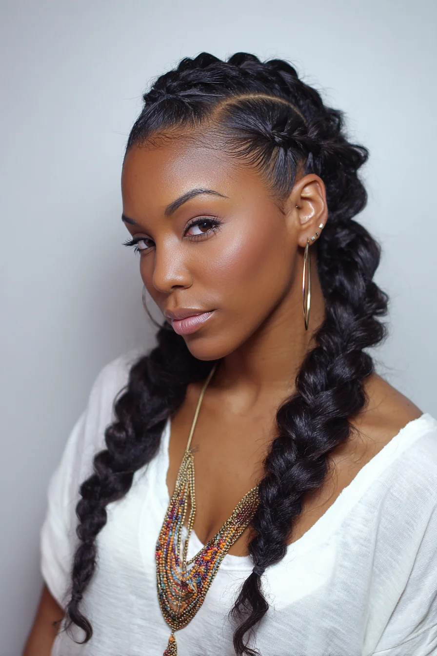 Double Dutch Braids — Thick Sleek Two-Strand Braids with Defined Part