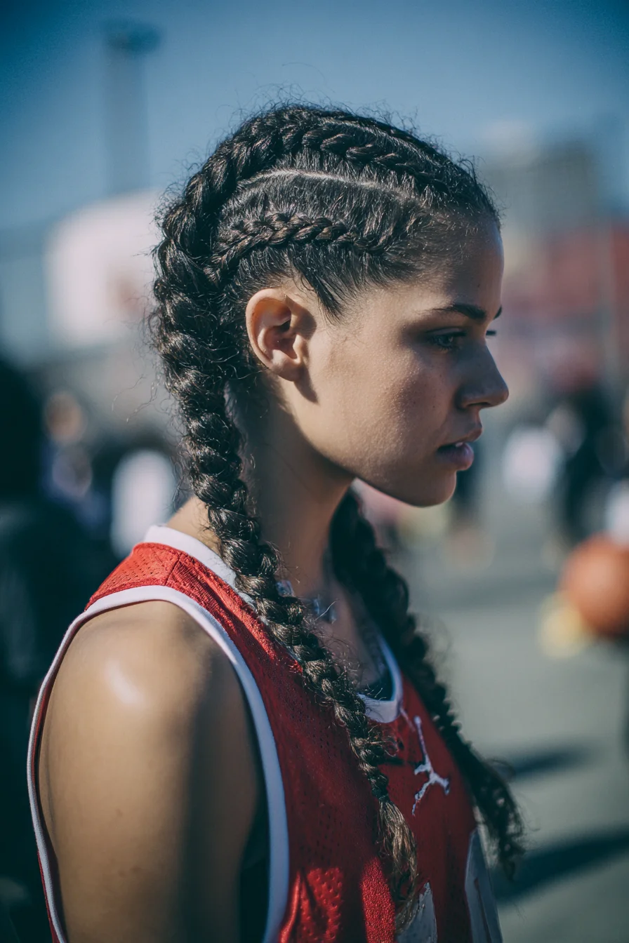 Double Dutch Braids (Tight Cornrows) — Sporty Long Protective Style