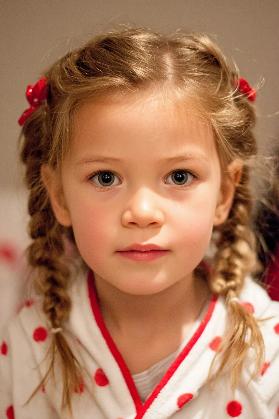 Double Dutch Braids with Face‑Framing Twists — Gentle Kids Braided Style
