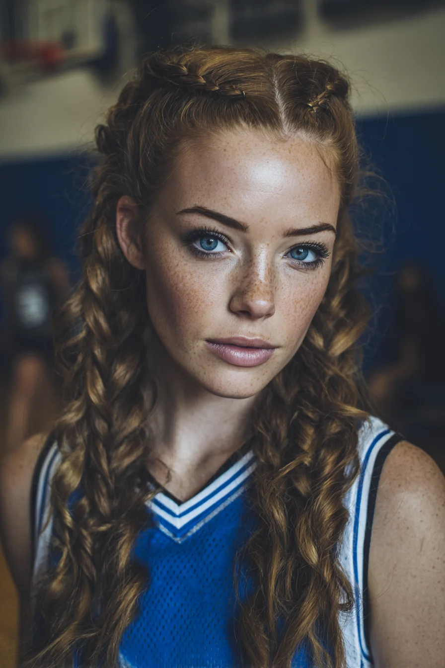 Double Dutch Braids with Textured Loose Waves — Sporty Braided Half-Up