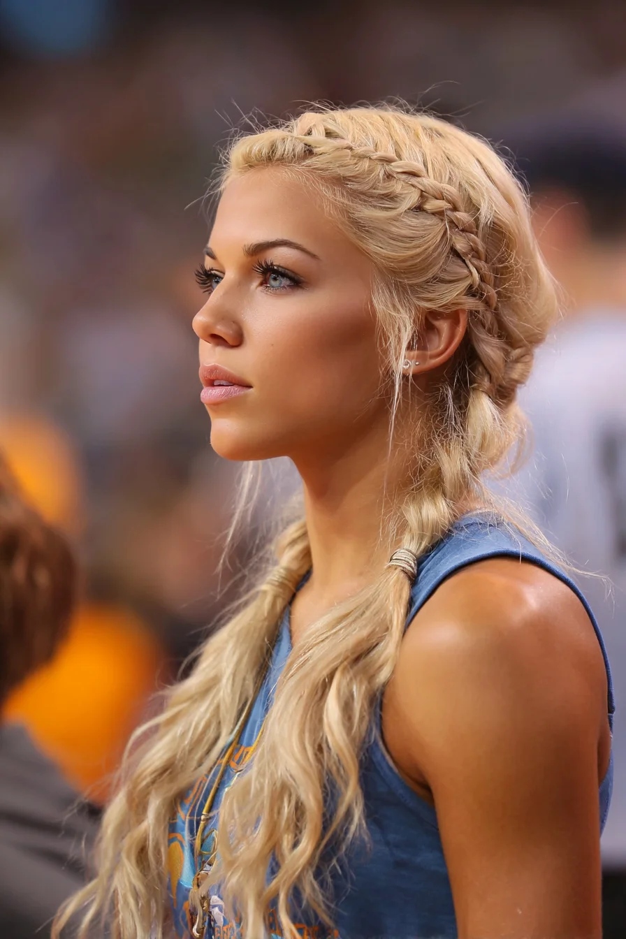 Double Dutch Crown Braids into Loose Beachy Waves