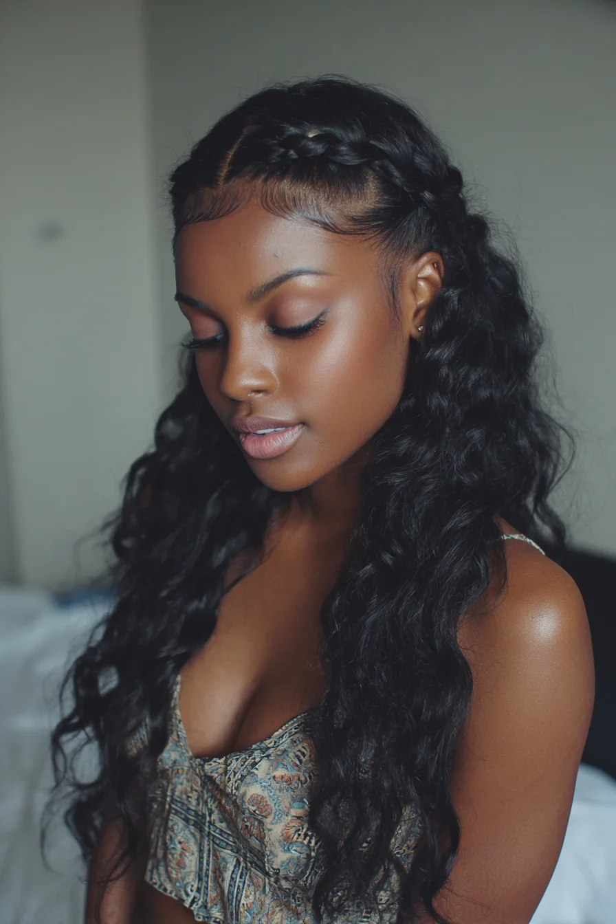 Double Front Cornrow Braids with Loose Beachy Waves — Long Natural Texture