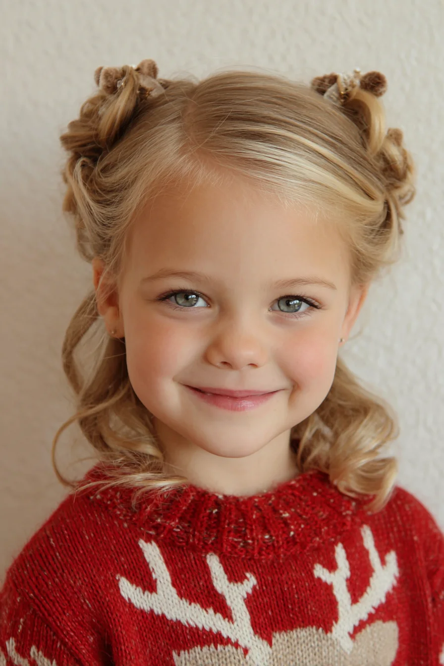 Double Twisted Half-Up with Soft Curls — Playful Festive Hairstyle