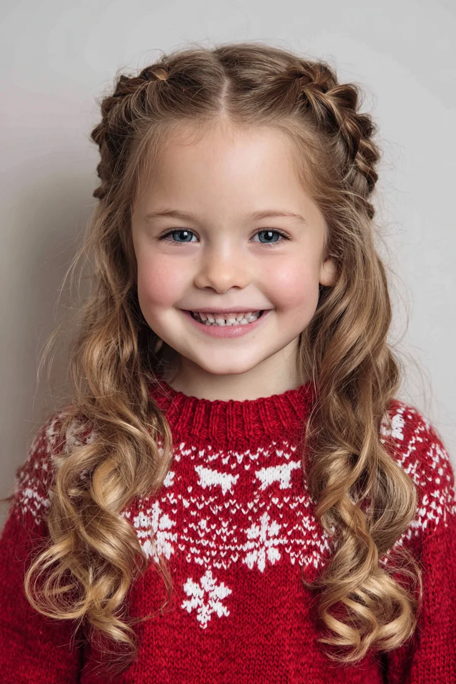 Half-Up Double Dutch Braids with Soft Curls