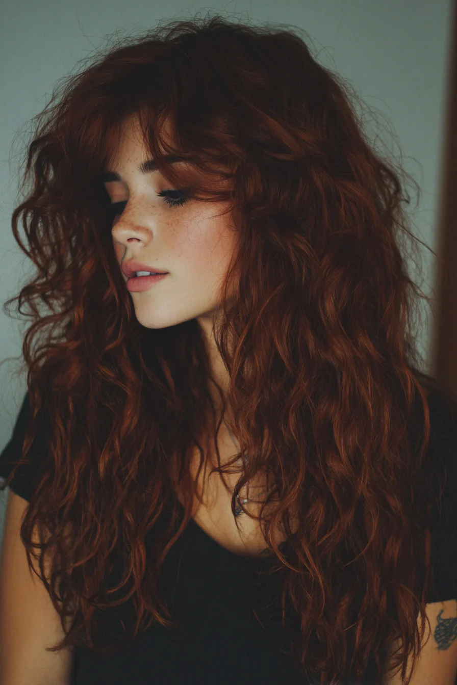 Long Layered Waves with Wispy Curtain Bangs — Natural Texture Styling