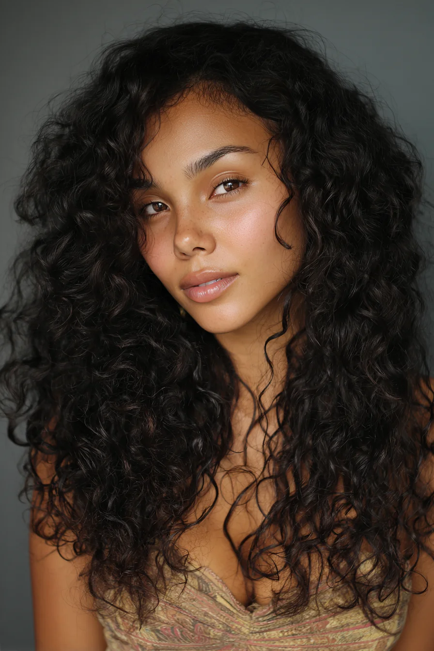 Long Natural Curly Layers — Voluminous Defined Curls