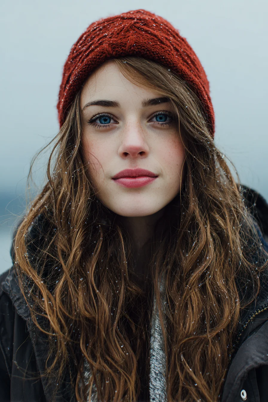 Long Natural Wavy Hair with Beachy Texture and Face‑Framing Layers