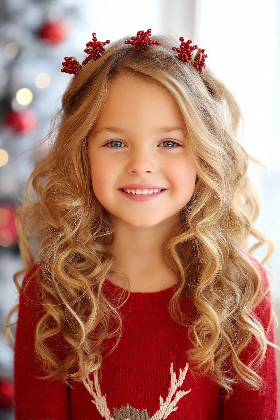 Loose Long Curls for Fine-Medium Hair with Festive Headband