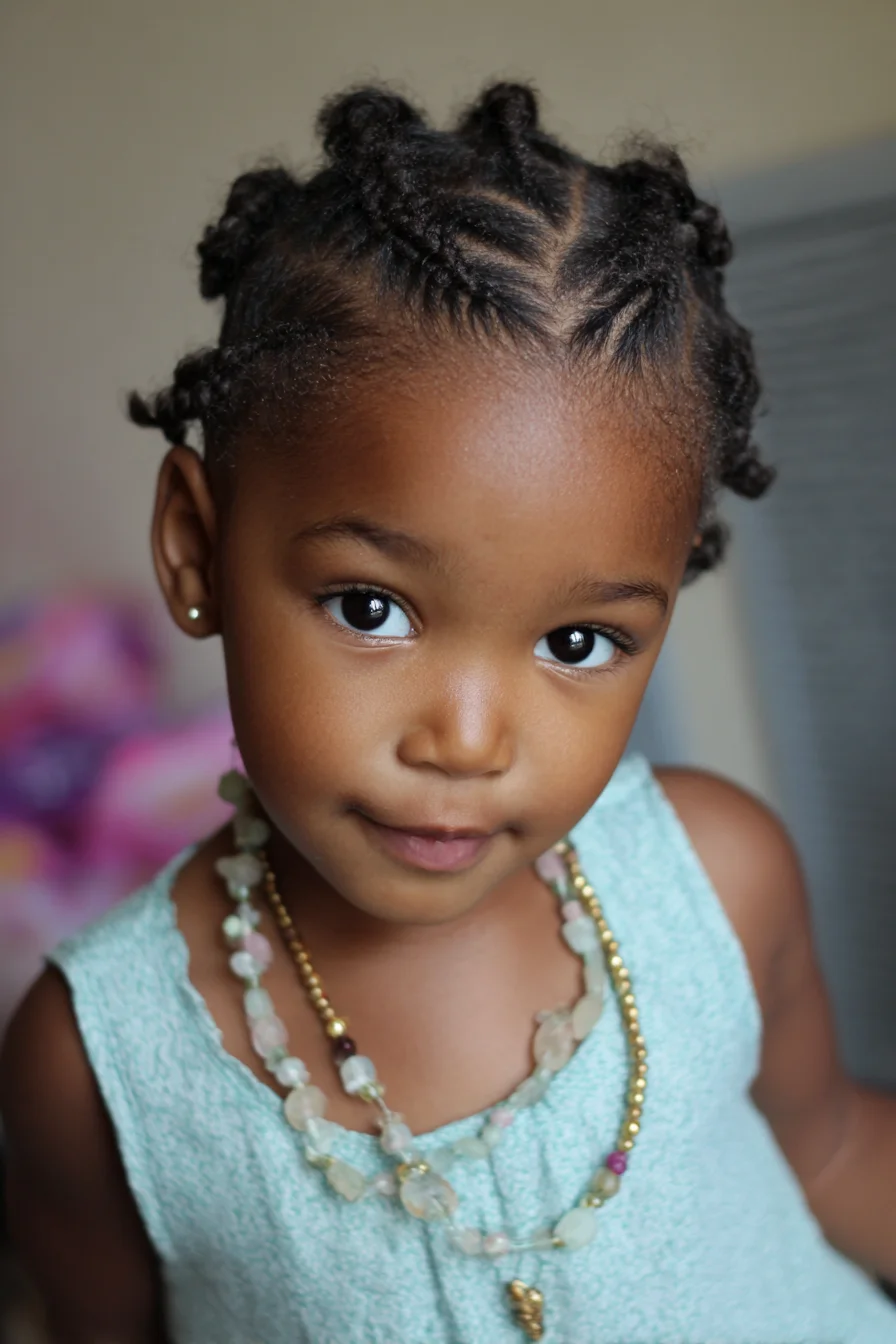 Mini Bantu Knots with Flat-Twist Base — Protective Style for Type 3–4 Hair