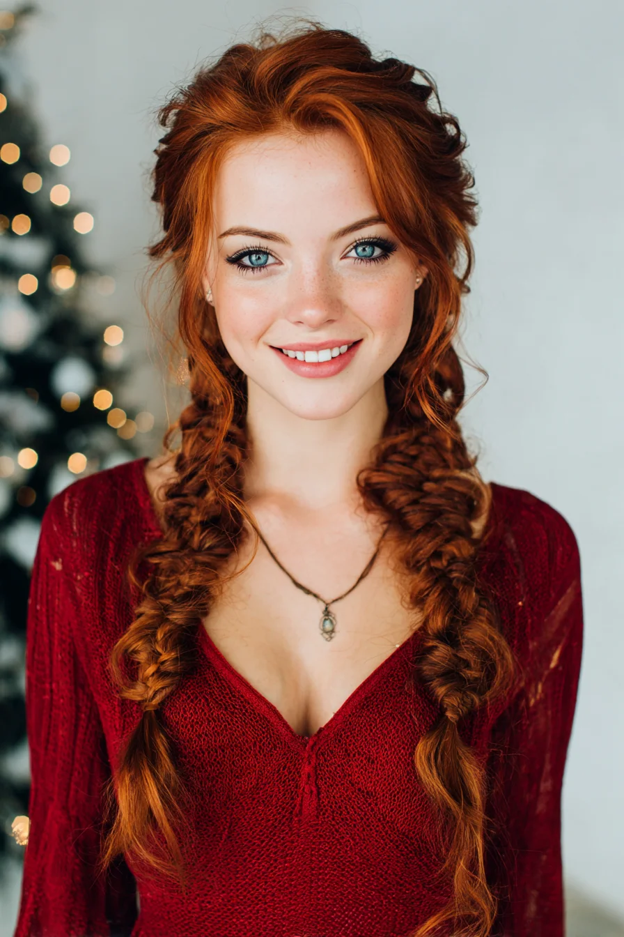 Romantic Messy Double Fishtail Braids — Boho Textured Look for Long Hair