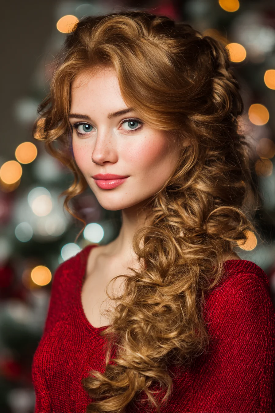 Romantic Side-Swept Curly Braid for Long Wavy to Curly Hair