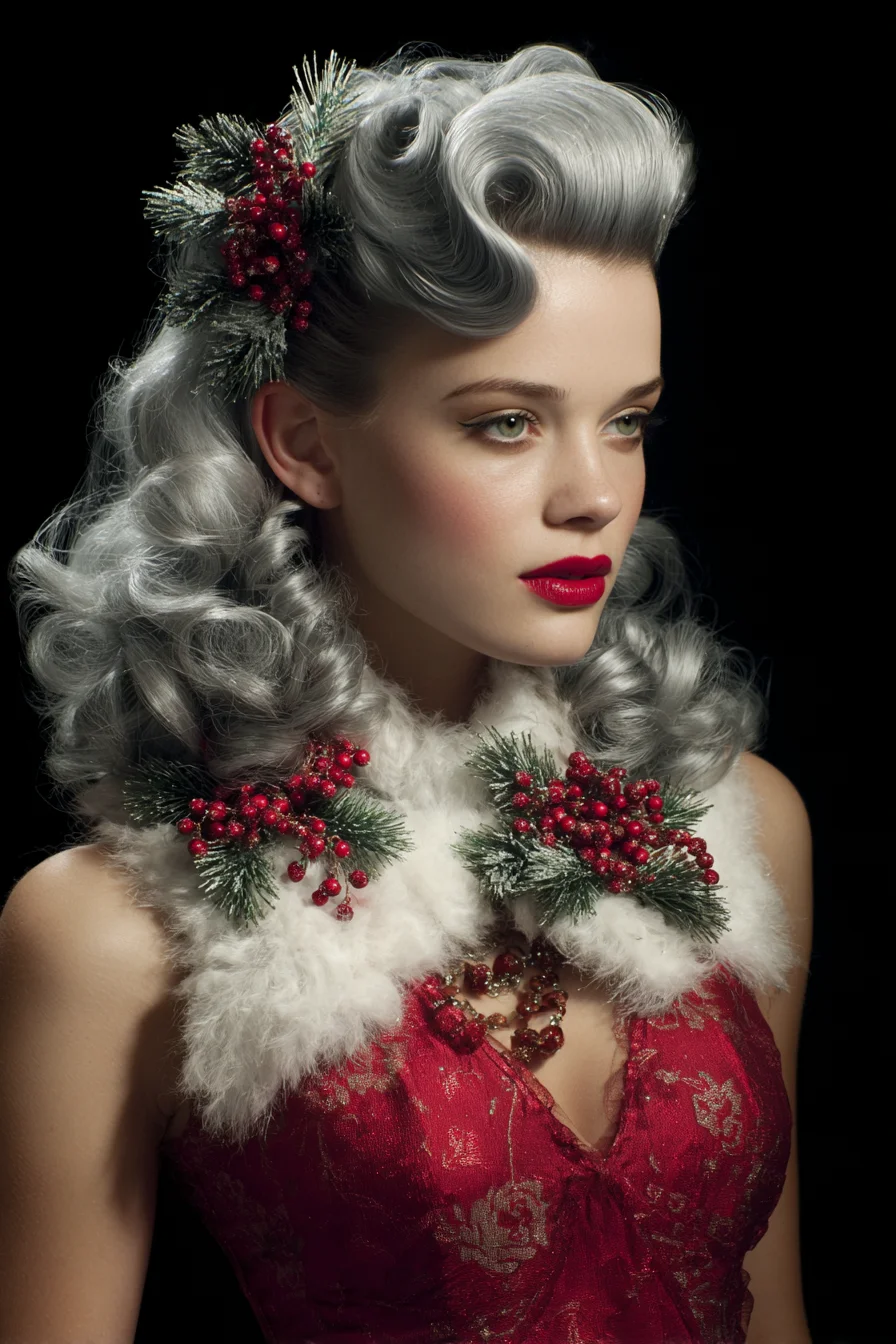 Silver Retro Victory Rolls and Sculpted Hollywood Waves