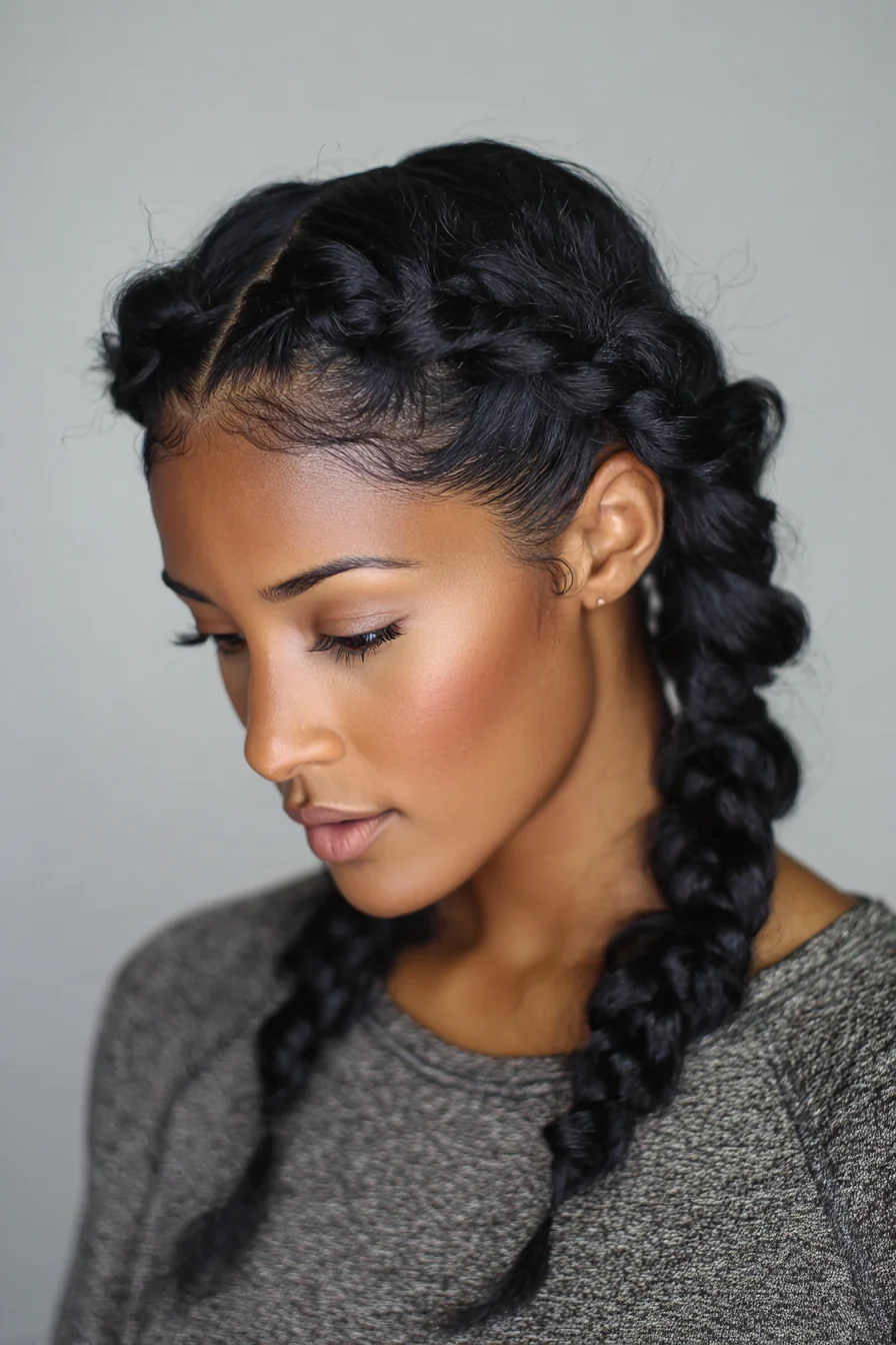 Sleek Double Dutch (Boxer) Braids with Laid Baby Hairs