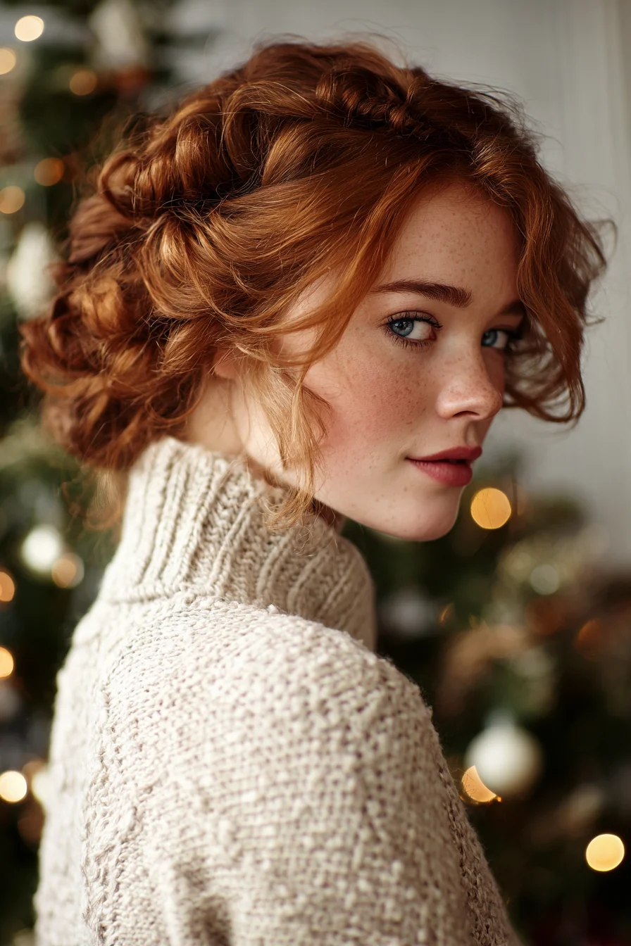 Textured Braided Updo — Romantic Loose Updo for Curly or Wavy Hair