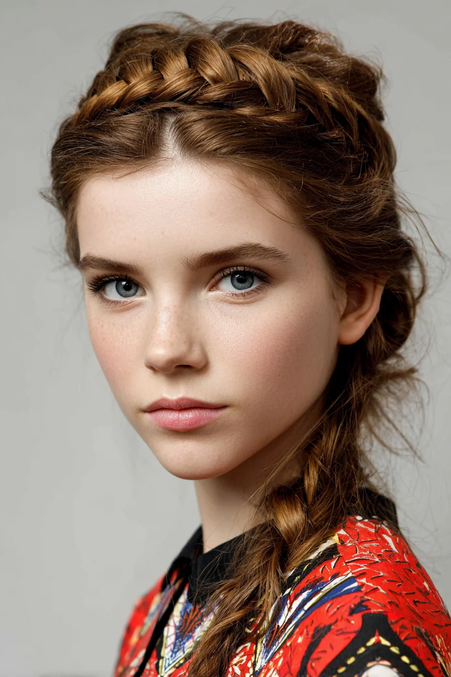 Textured Crown-to-Side Braid — Soft Dutch Crown with Loose Side Braid