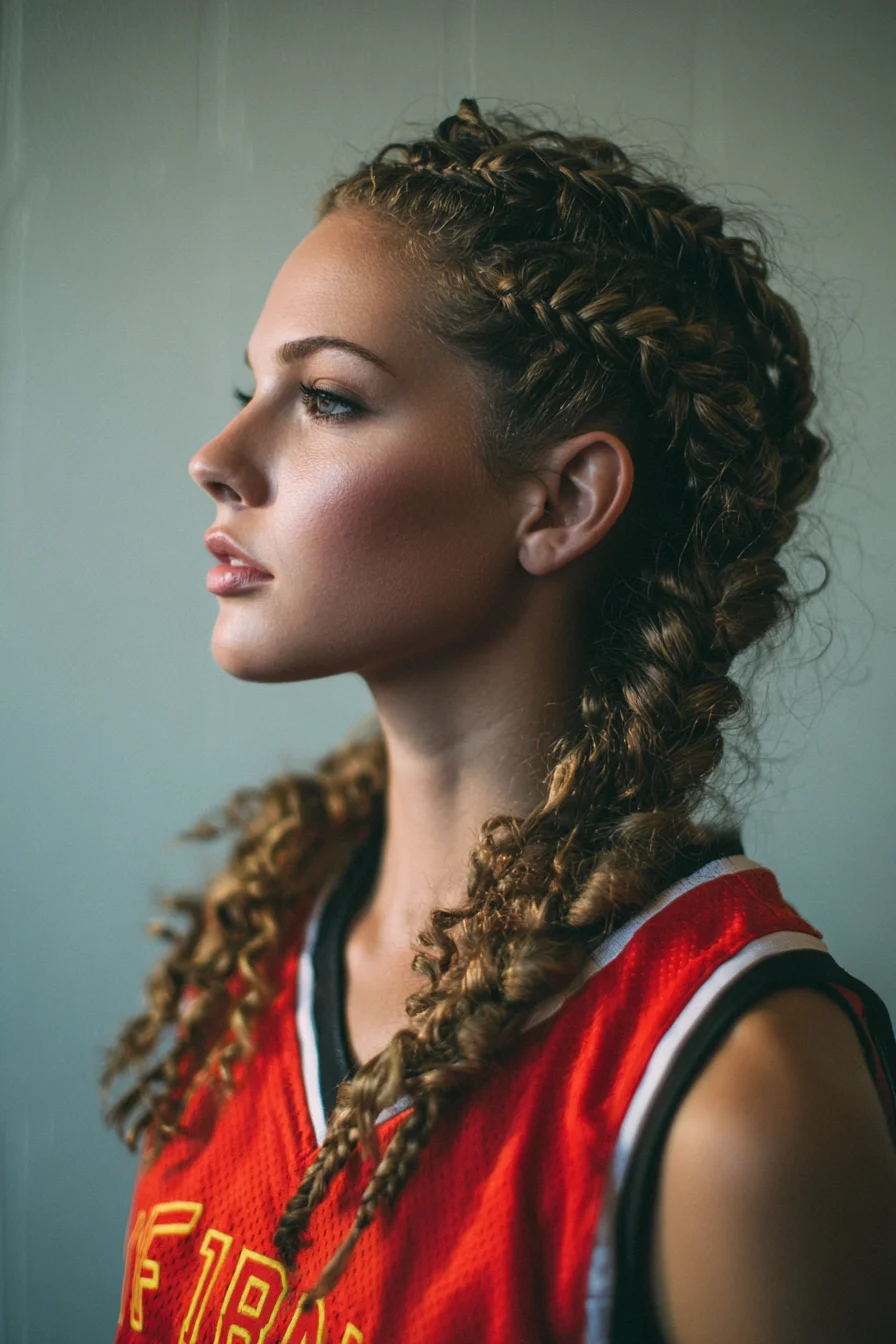 Textured Double Dutch (Boxer) Braids into Loose Curly Braids
