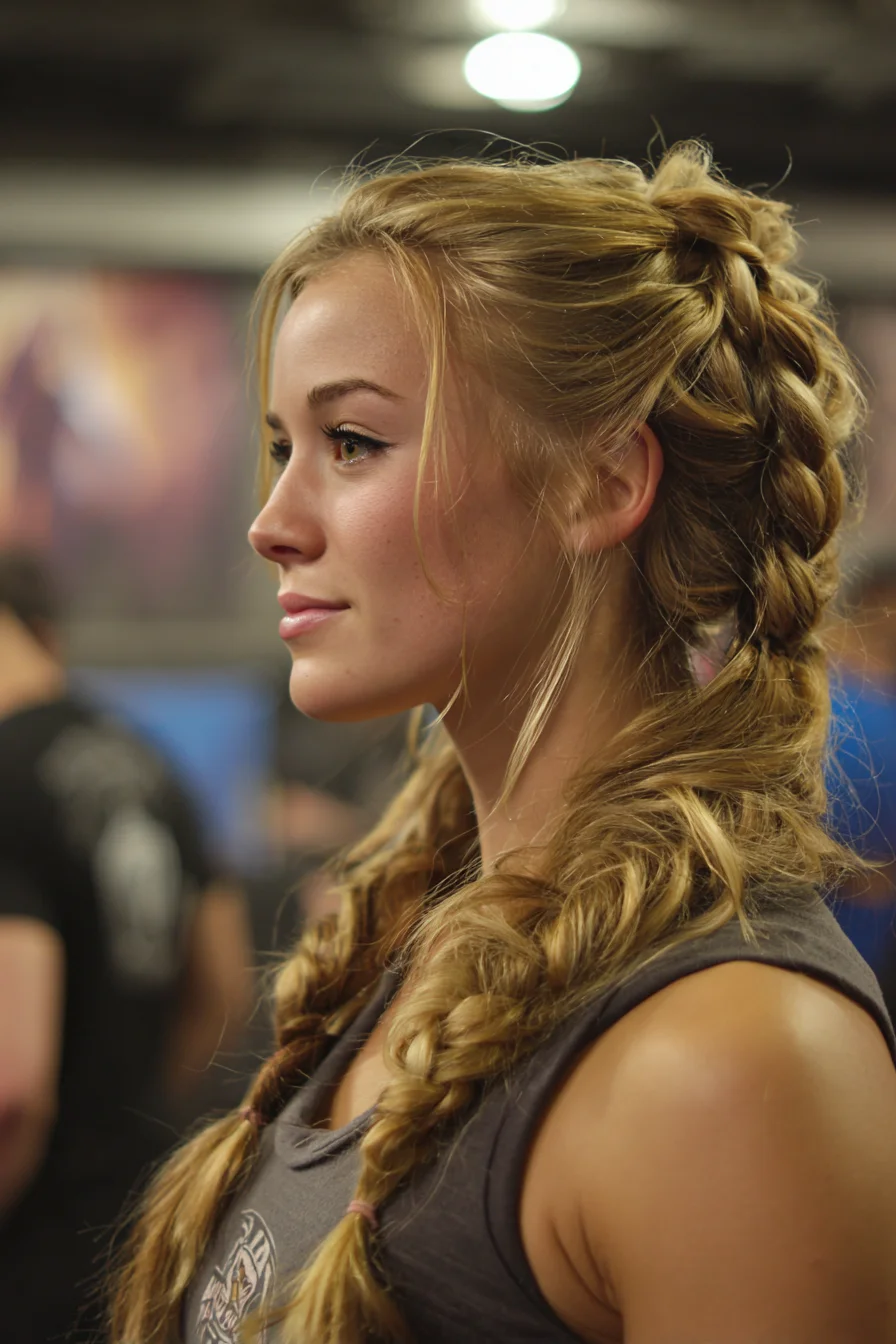 Textured Double Dutch Braids into Loose Boho Pigtails with Face‑Framing Pieces