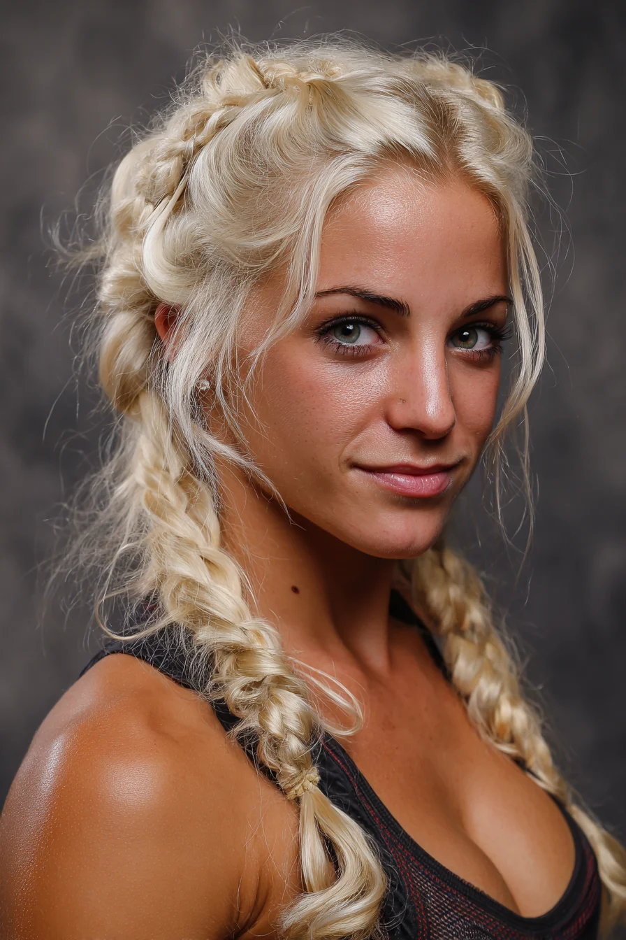 Textured Double Dutch Braids with Soft Face‑Framing Pieces