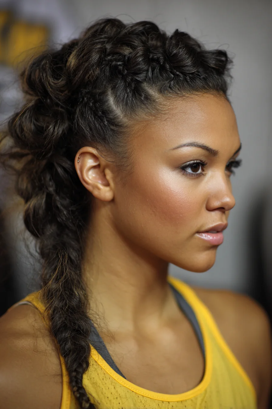 Textured Dutch/Mohawk Braids into a Loose Fishtail — Voluminous Braided Updo