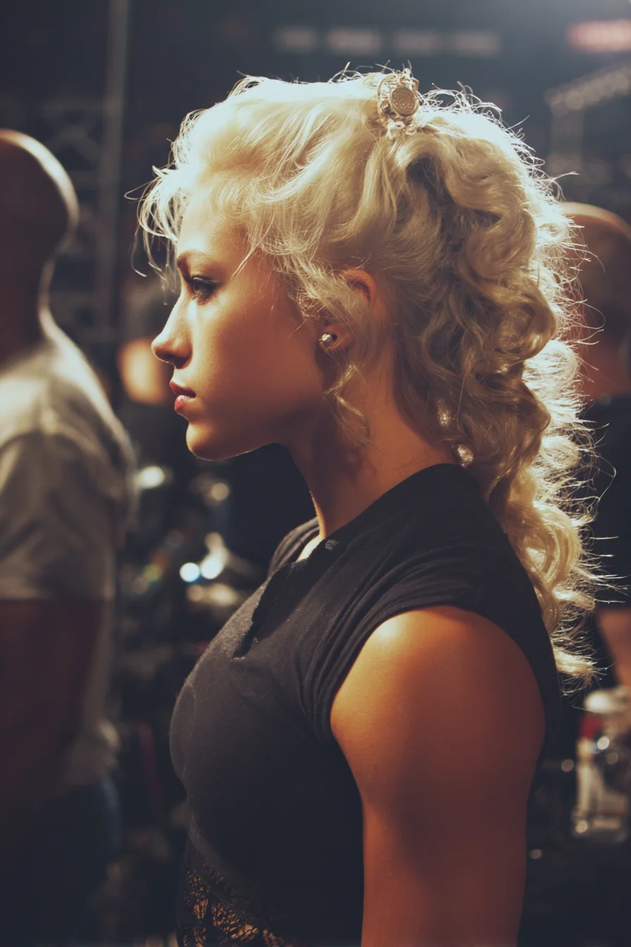 Textured Half-Up Vintage Curls with Decorative Clip