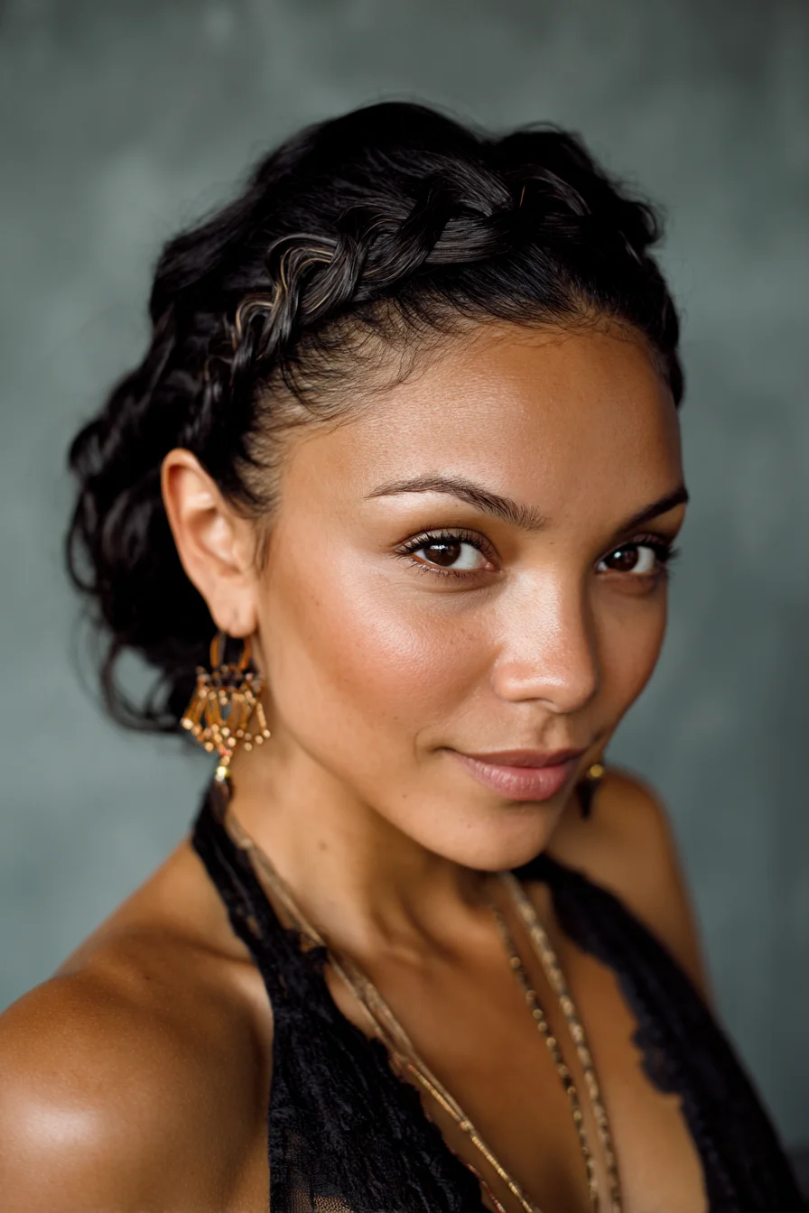 Textured Halo (Crown) Braid with Loose Back Waves