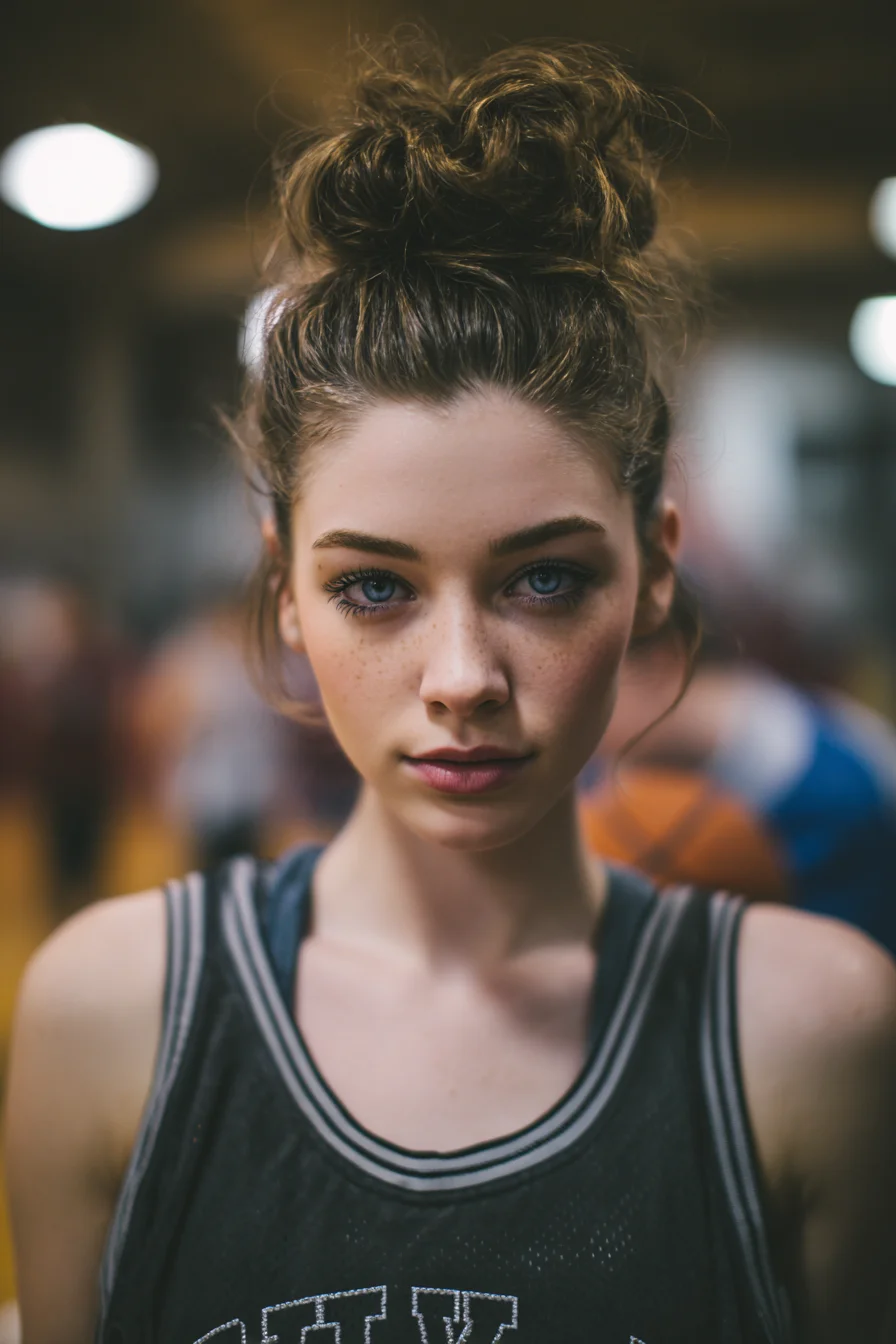 Textured High Messy Bun (Top Knot) — For Medium‑Long, Wavy & Curly Hair