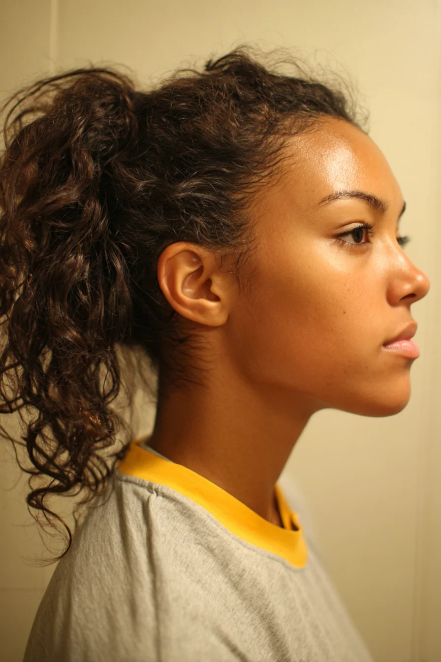 Textured High Ponytail for Curly and Wavy Hair — Defined Curls & Sleek Edges