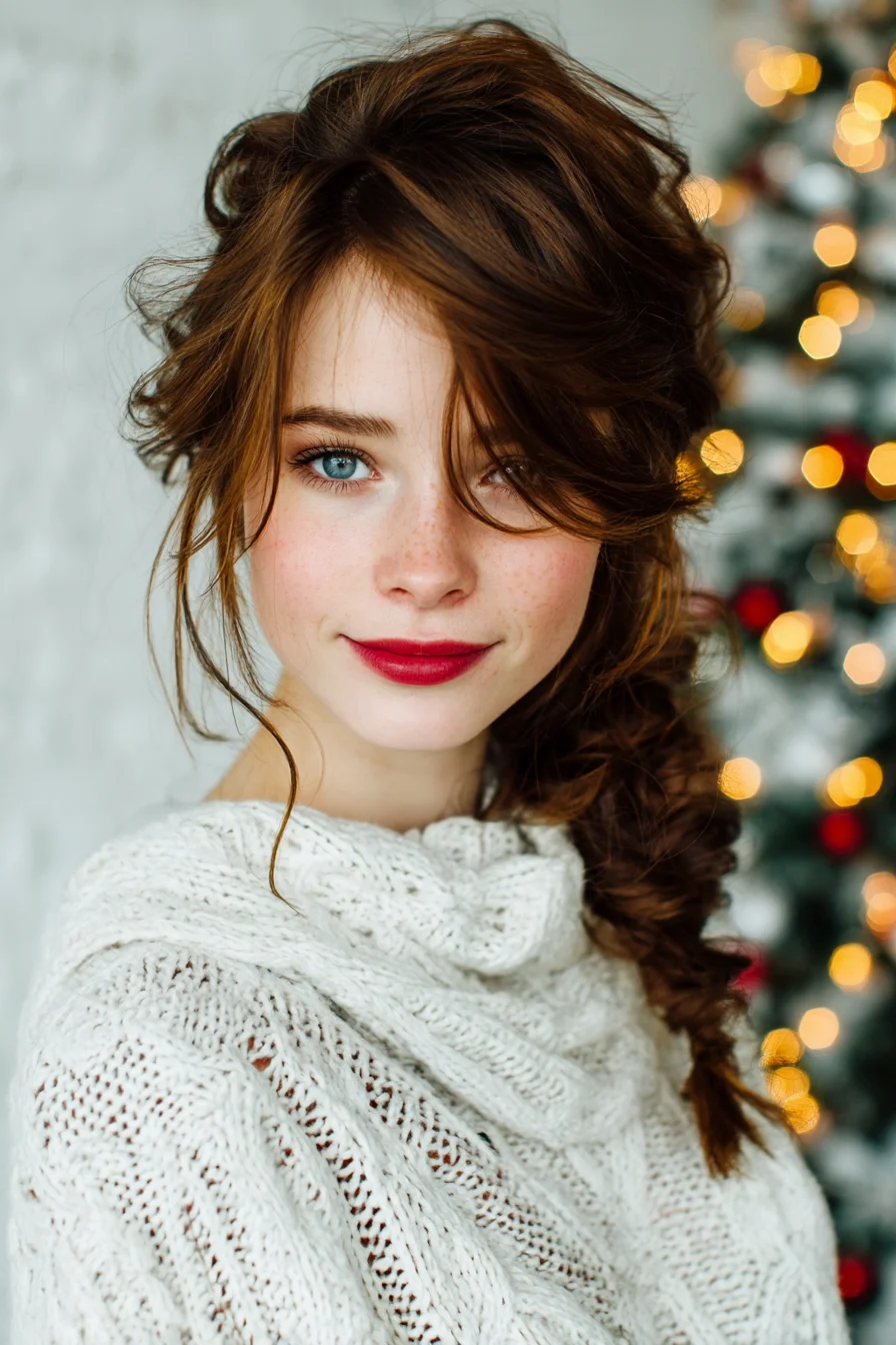 Textured Loose Side Braid with Face‑Framing Tendrils