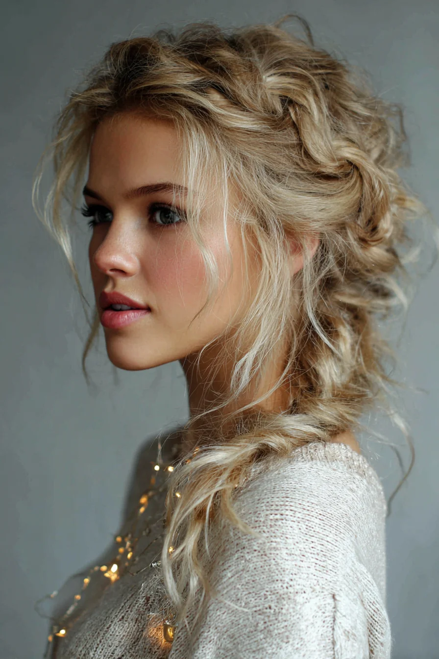 Textured Loose Side Braid with Soft Face‑Framing Wisps
