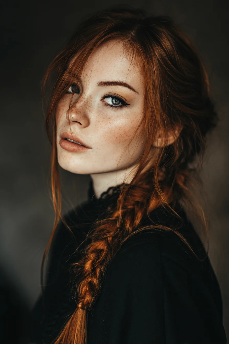 Textured Messy Side Braid with Face‑Framing Layers