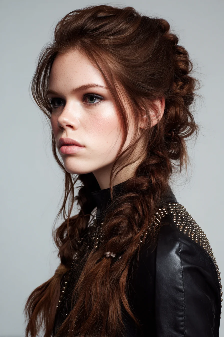 Textured Romantic Double Braids with Face-Framing Wisps