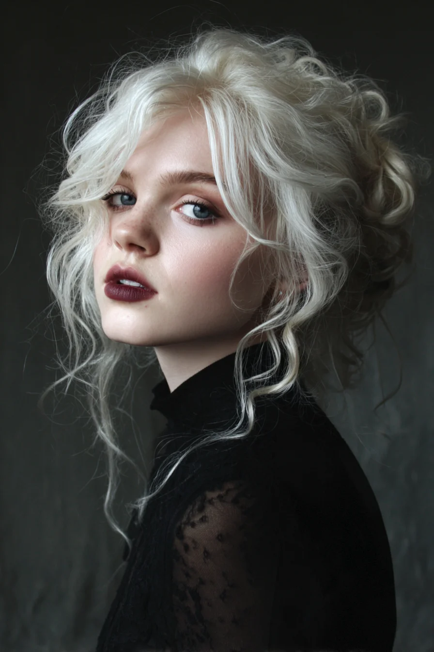 Textured Romantic Updo with Face‑Framing Tendrils — Loose Messy Bun