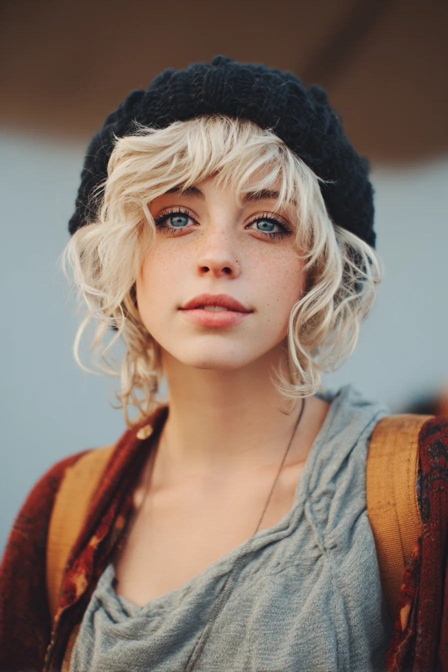 Textured Short Shag with Wispy Bangs — Beachy Blonde Layers