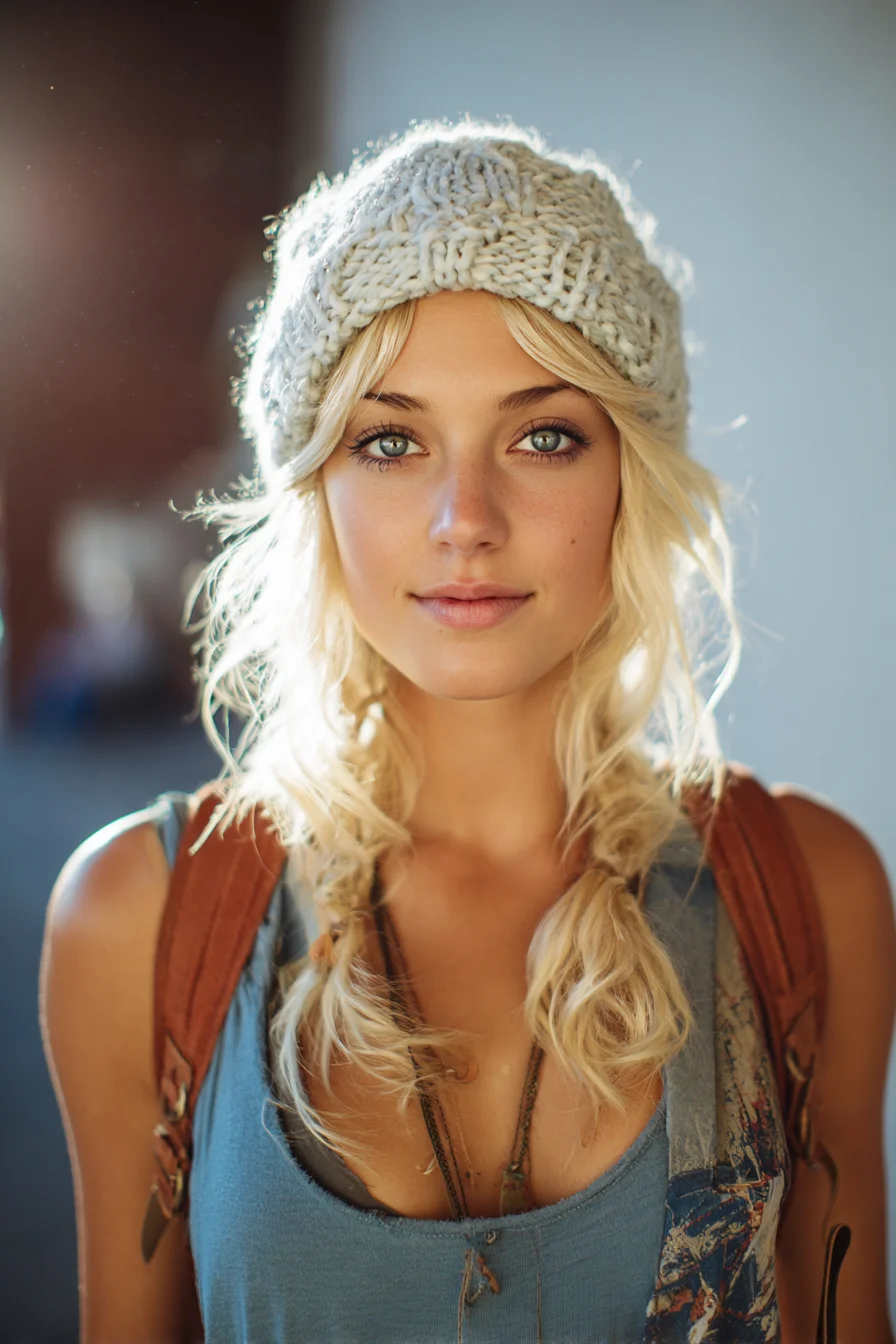 Tousled Low Double Braids with Wispy Face‑Framing Layers