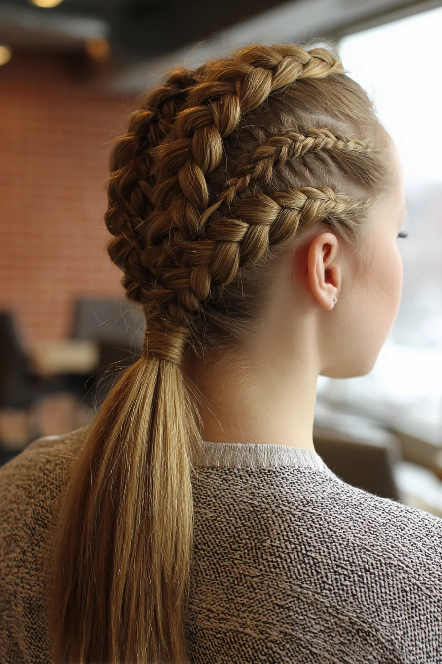 Triple Dutch Braided Ponytail — Sleek Braids for Medium to Long Hair