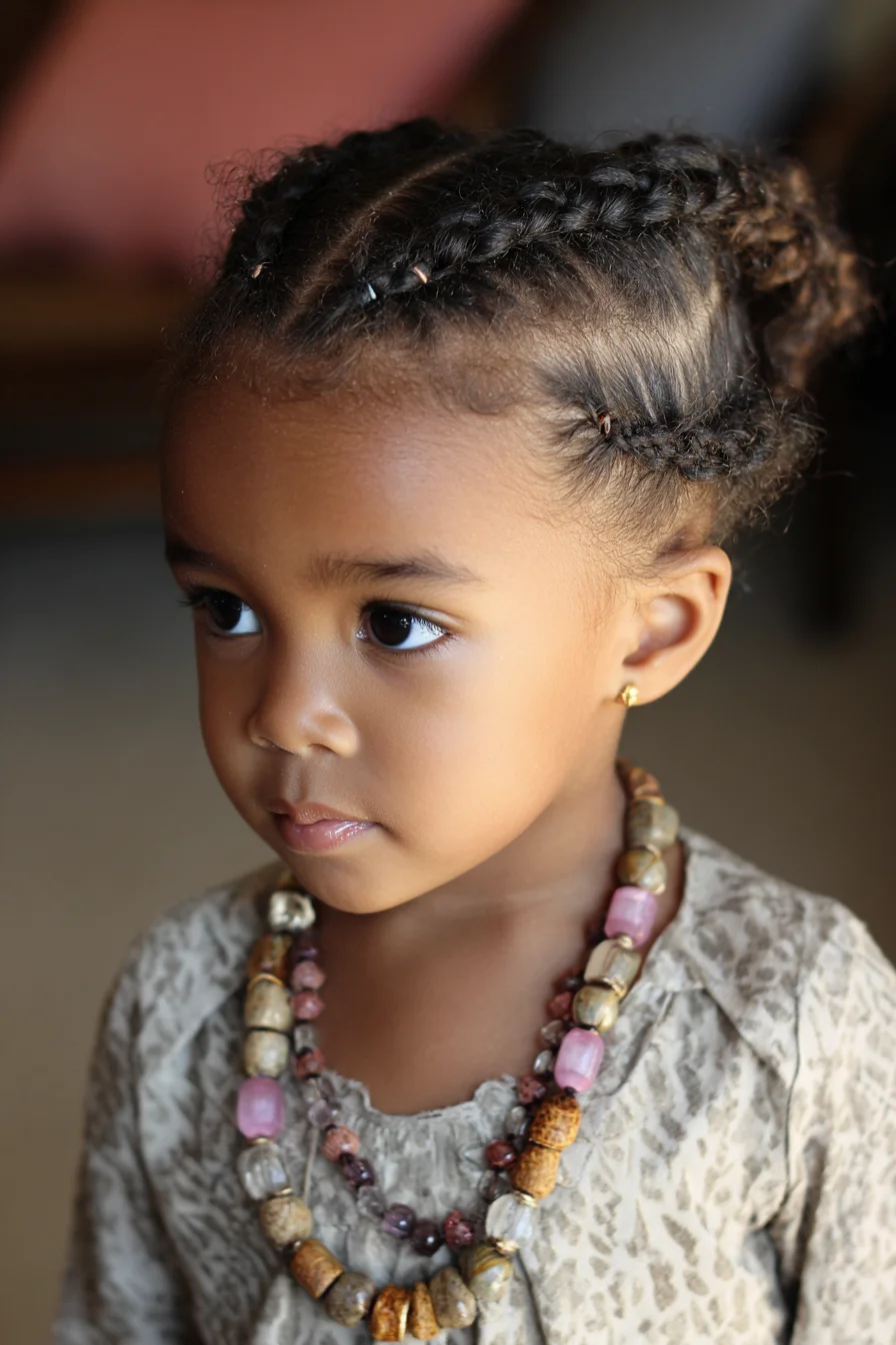 Twin Cornrow Braids into Low Puff — Protective Style for Textured Hair