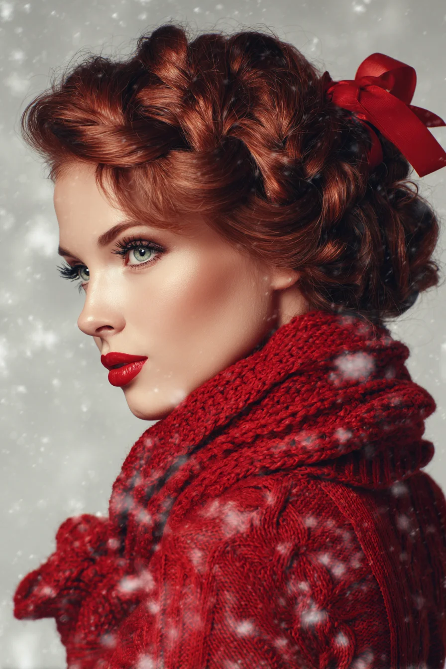 Twisted Crown Braided Updo with Ribbon — Romantic Formal Hairstyle