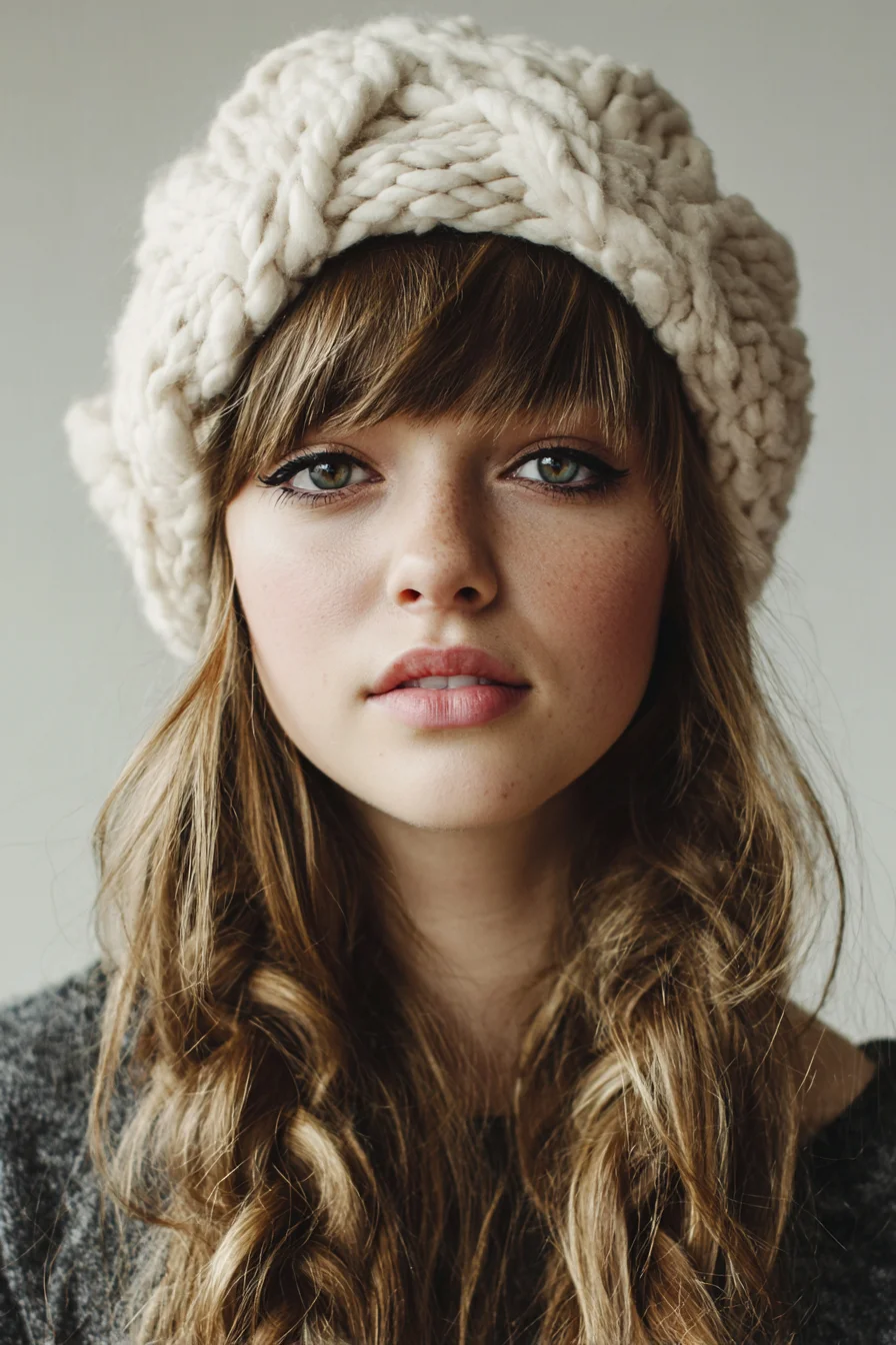 Undone Double Braids with Curtain Bangs — Boho Waves & Texture