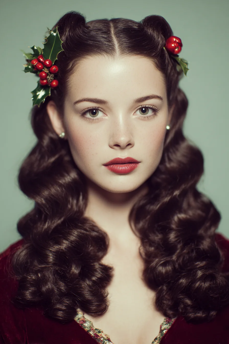 Vintage Hollywood Waves with Crown Pin Curls
